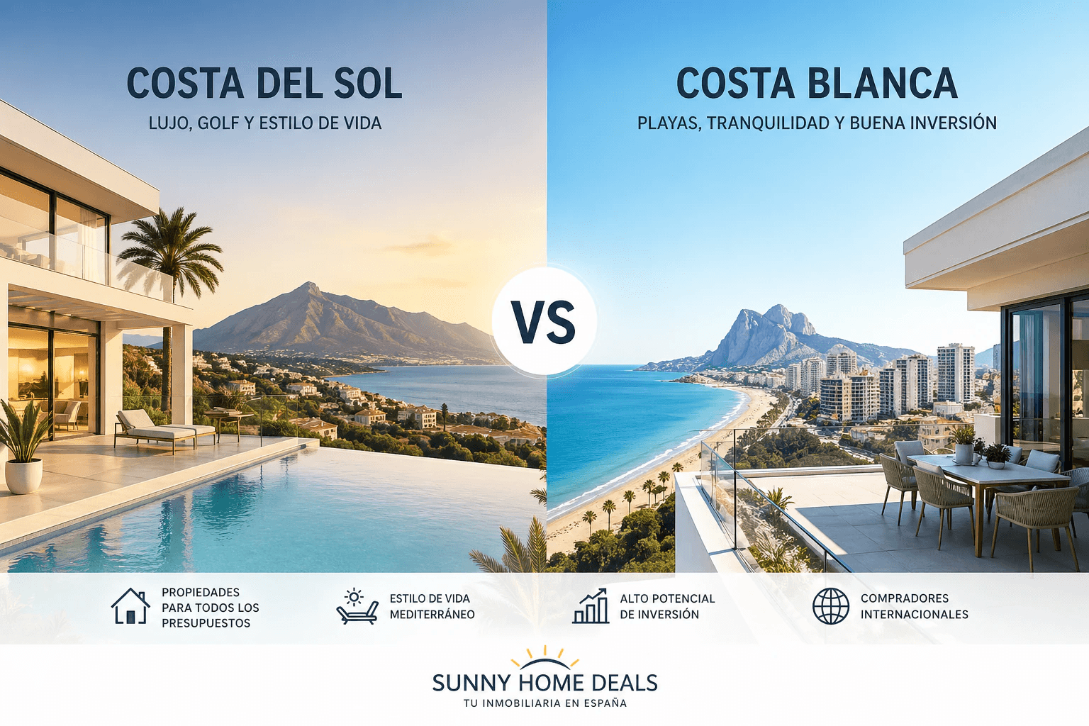 Costa Blanca vs. Costa del Sol: hvor kan man købe i Spanien i 2026?